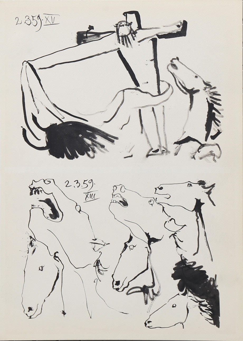 PABLO PICASSO. EFTER. Uden titel ("Tyre og tyrefægtere").