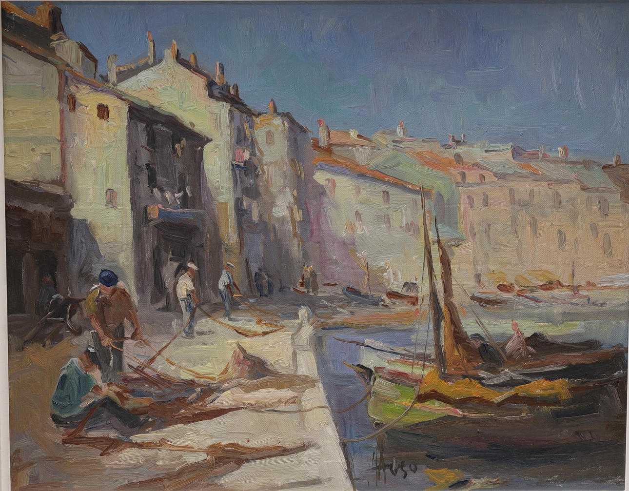 OIDENTIFIERAD KONSTNÄR. "Brussels", oil on canvas, signed, dated 1956.