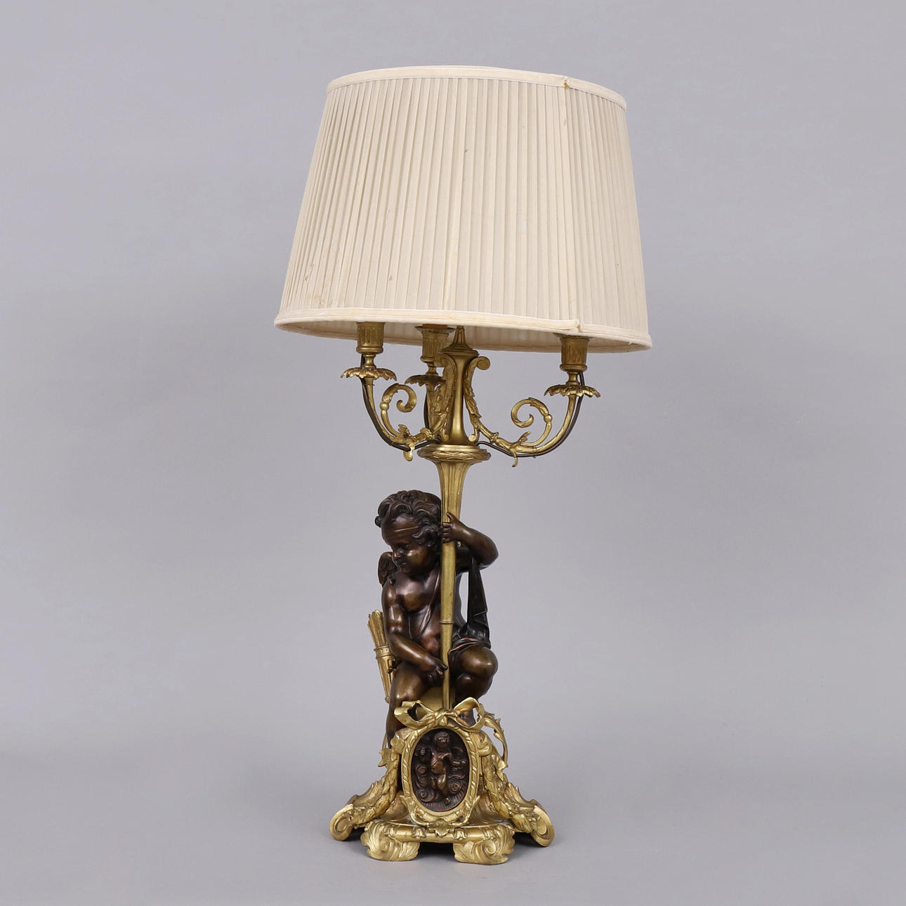 TABLE LAMP, bronze, approx. 1900.