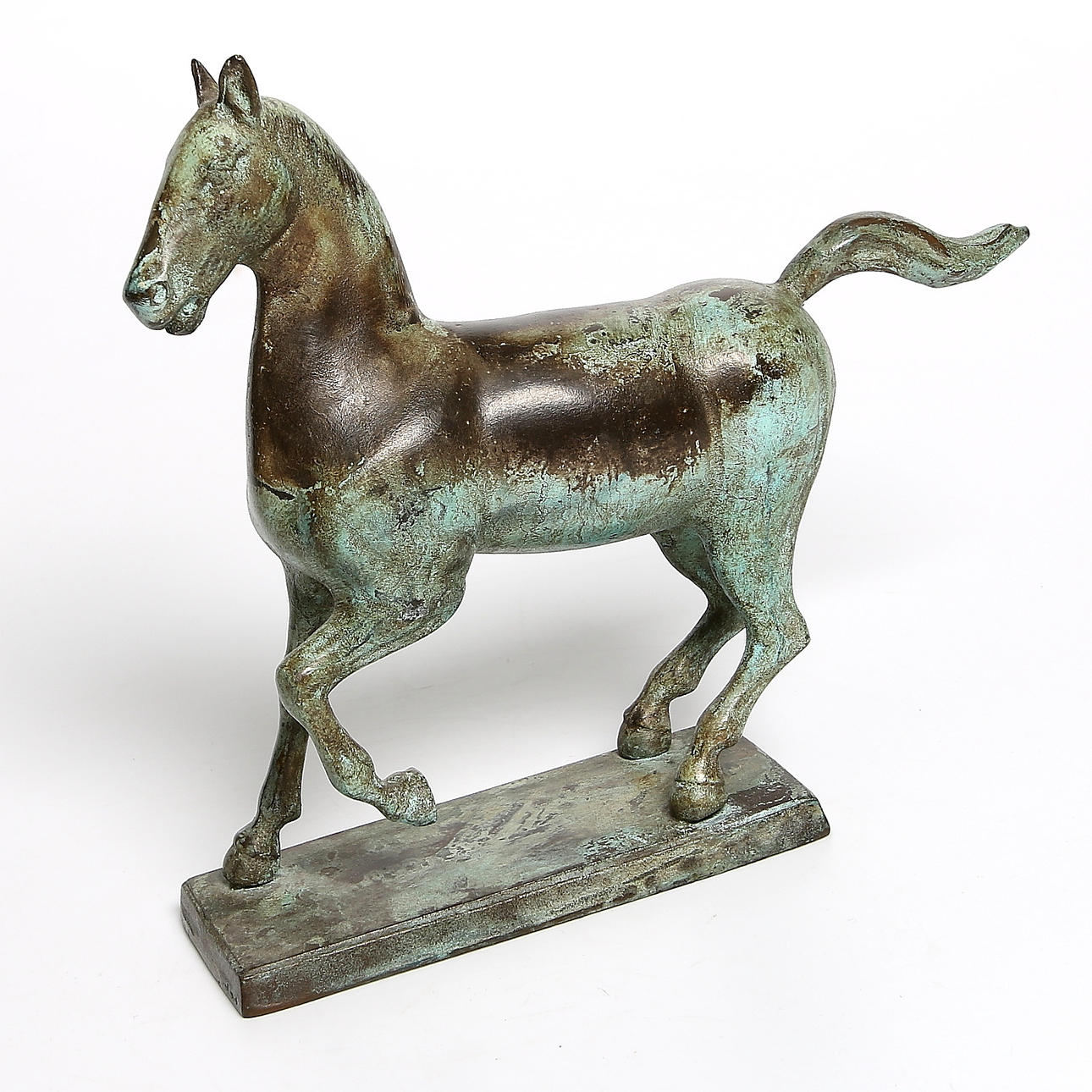 SKULPTUR, häst, patinerad metall, 1900-tal.