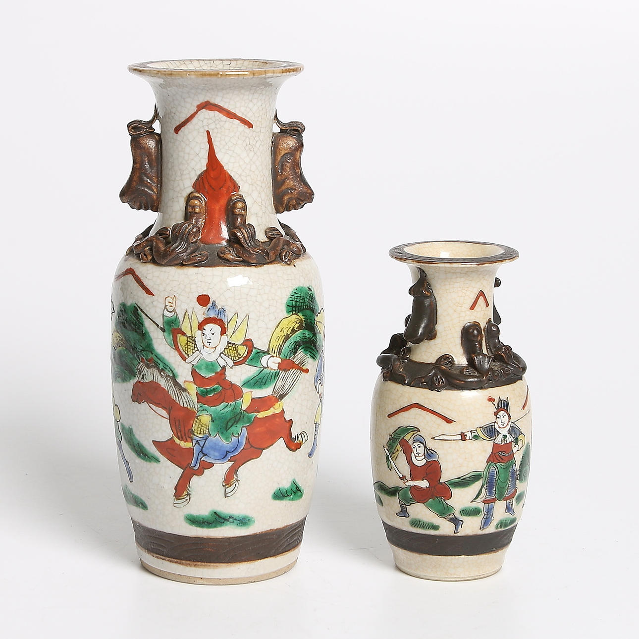 VASER, 2 st, stengods, "Chenghua Nian Zhi"-märke, Kina, 1900-tal.