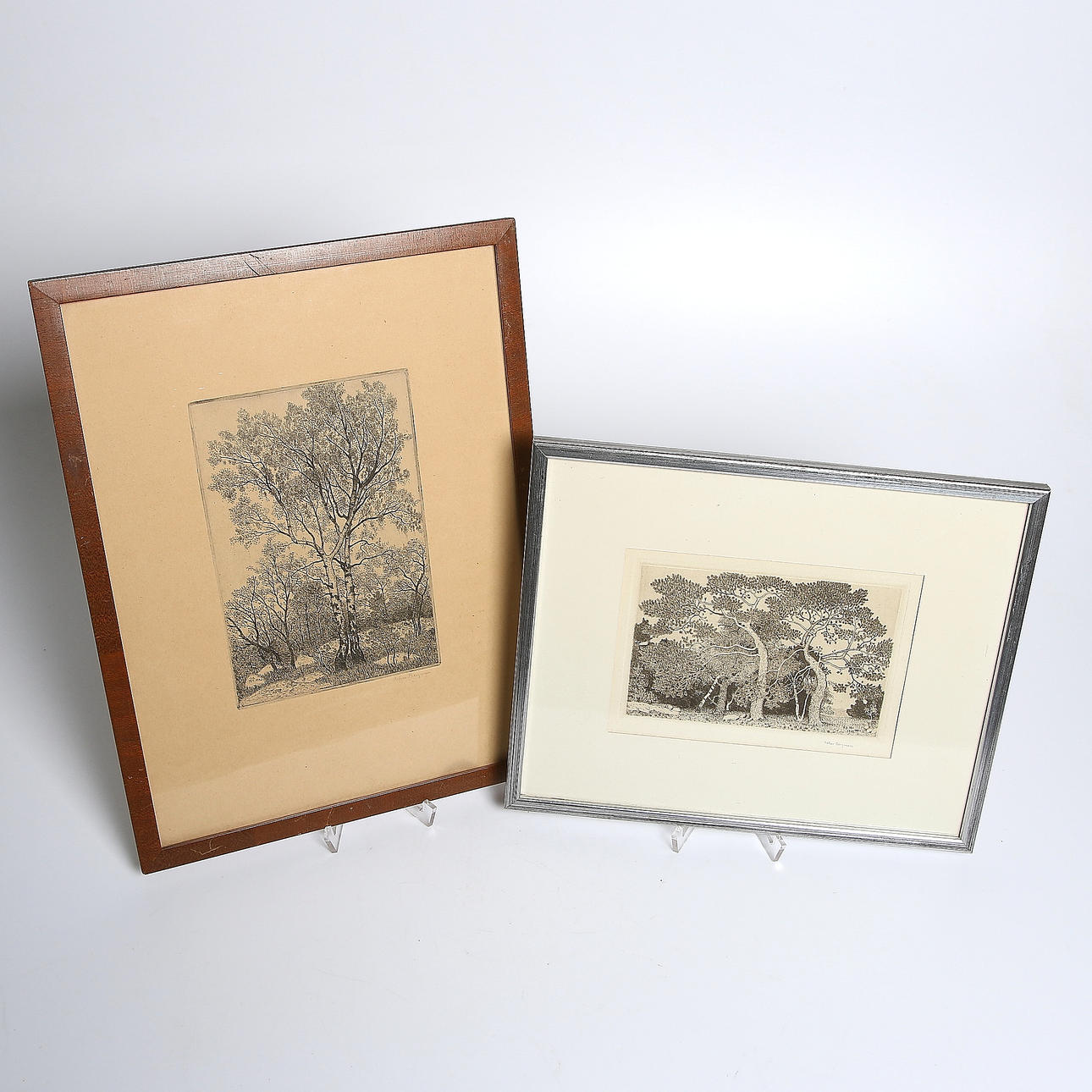 OSKAR BERGMAN. Etsningar, 2 st, signerade. 1914/15.