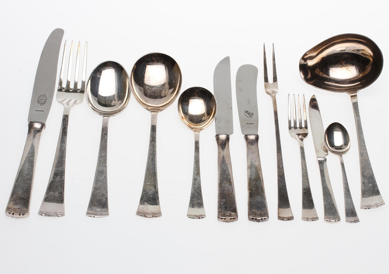 BESTICK, nysilver, 71 delar, "Diana" Formgivare Gustaf Jansson, CG Hallberg.