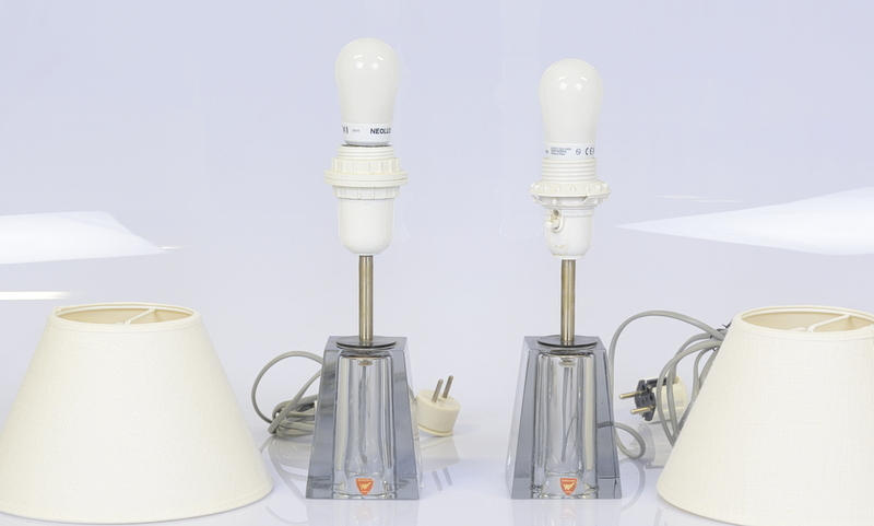 LAMPFÖTTER, 2 st, Orrefors.