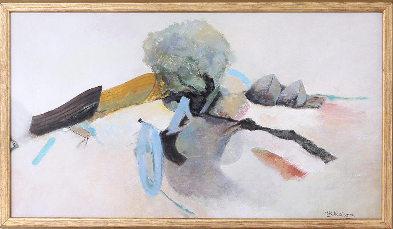STIG KASTBERG. "Komposition Öland", olja på duk, signerad Stig Kastberg.