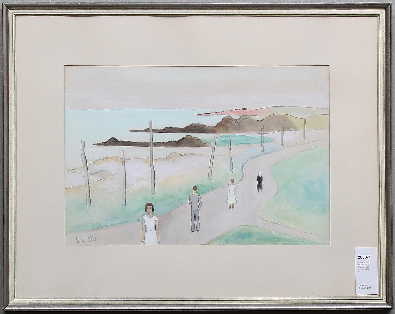EINAR JOLIN. Blandteknik. Signerad och daterad 1938.