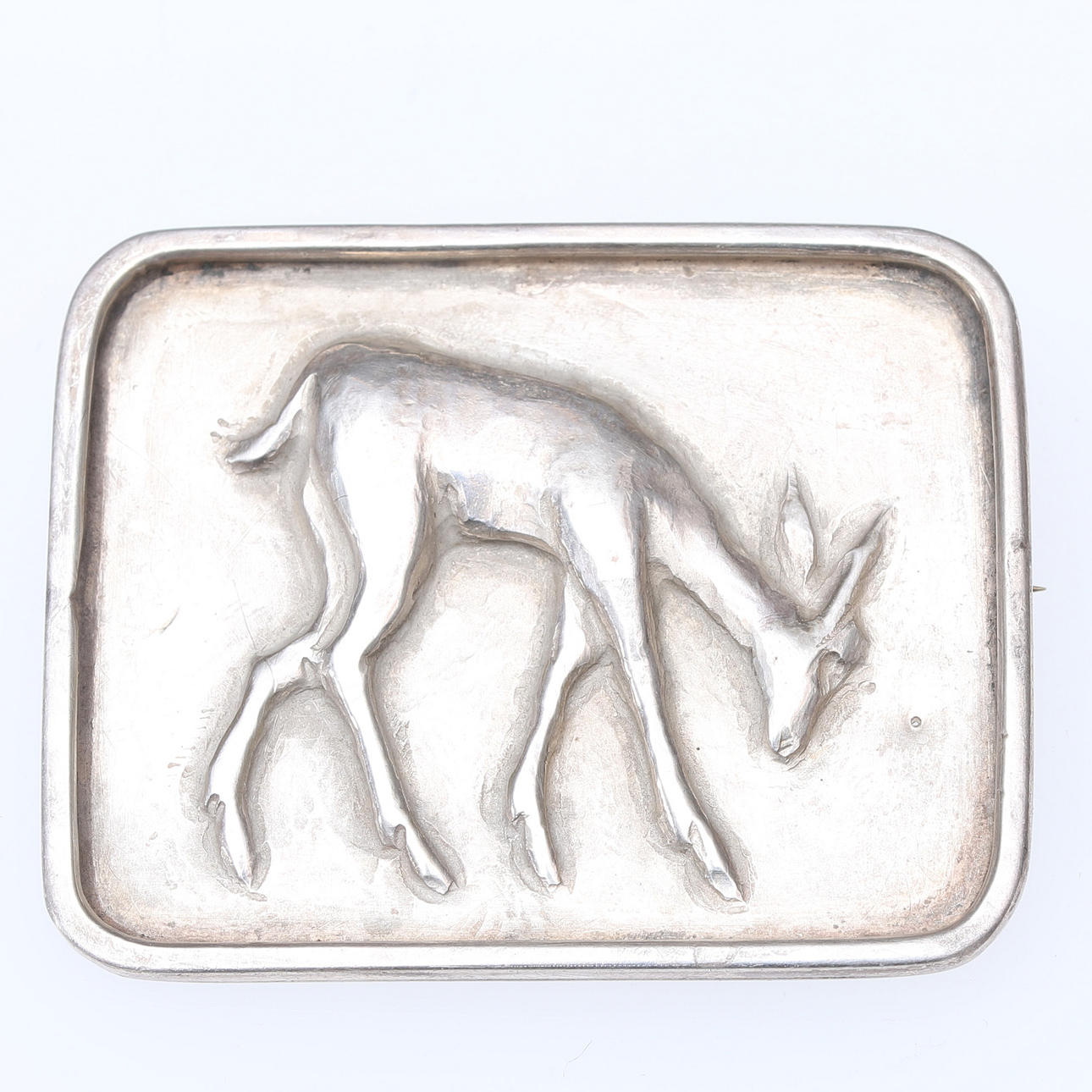 BROSCHE, Silber, Hirsch.