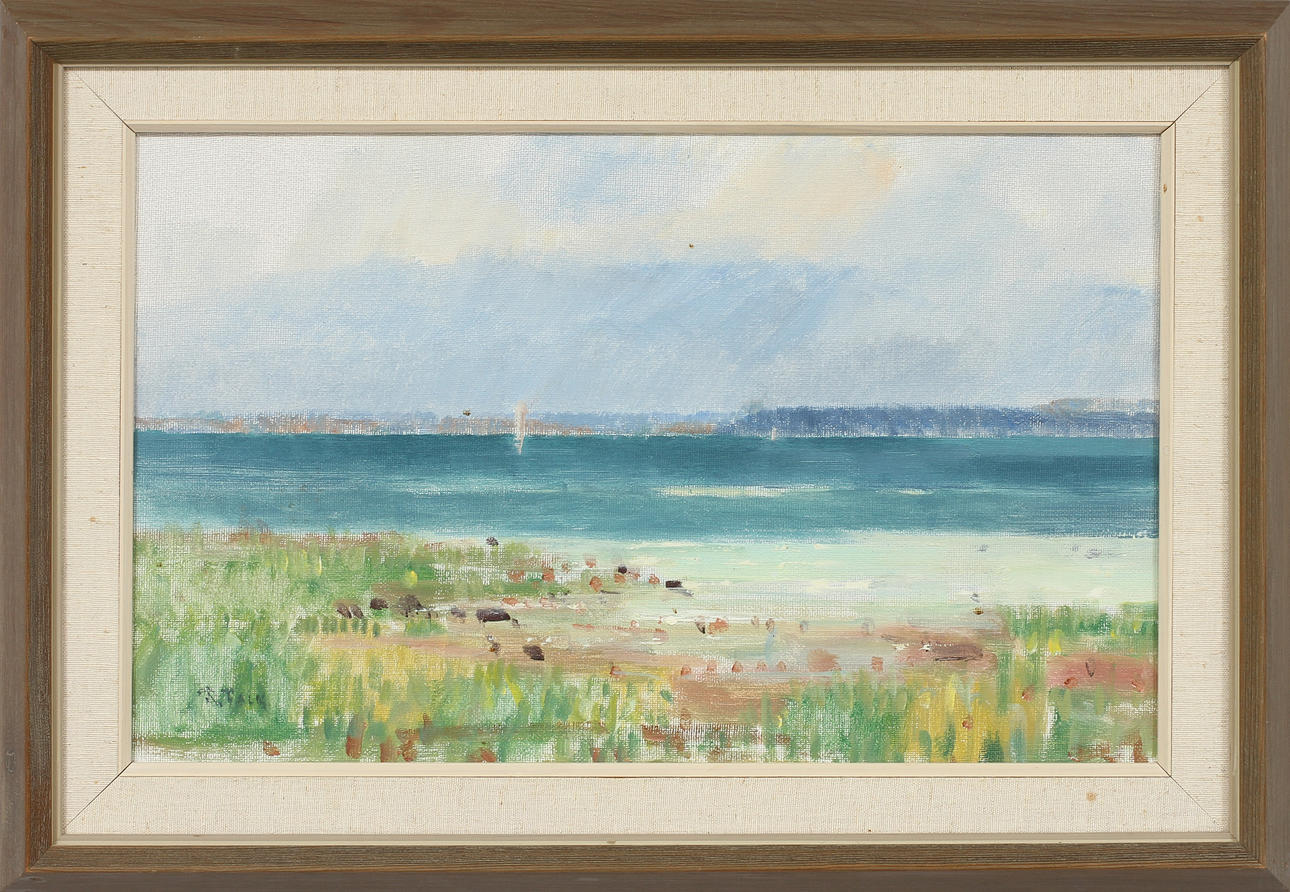 RAGNAR FALK. Kustbild, olja på duk, signerad.