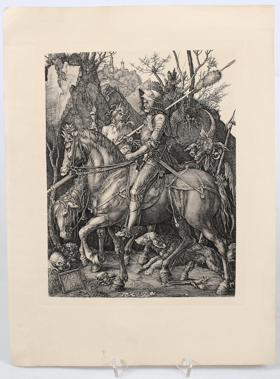 ALBRECHT DÜRER. EFTER. etsning, "Knight, Death and Devil".