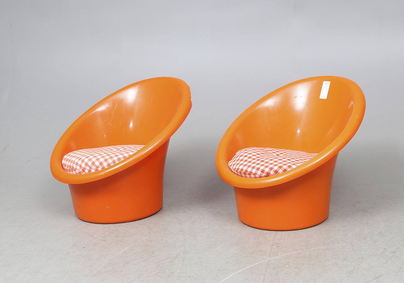 FÅTÖLJER, ett par, "Skopan", Olle Gjerlöv-Knudsen och Torben Lind för IKEA.