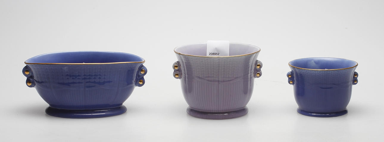 YTTERFODER, 3 st, flintgods, Louise Adelborg, Rörstrand.