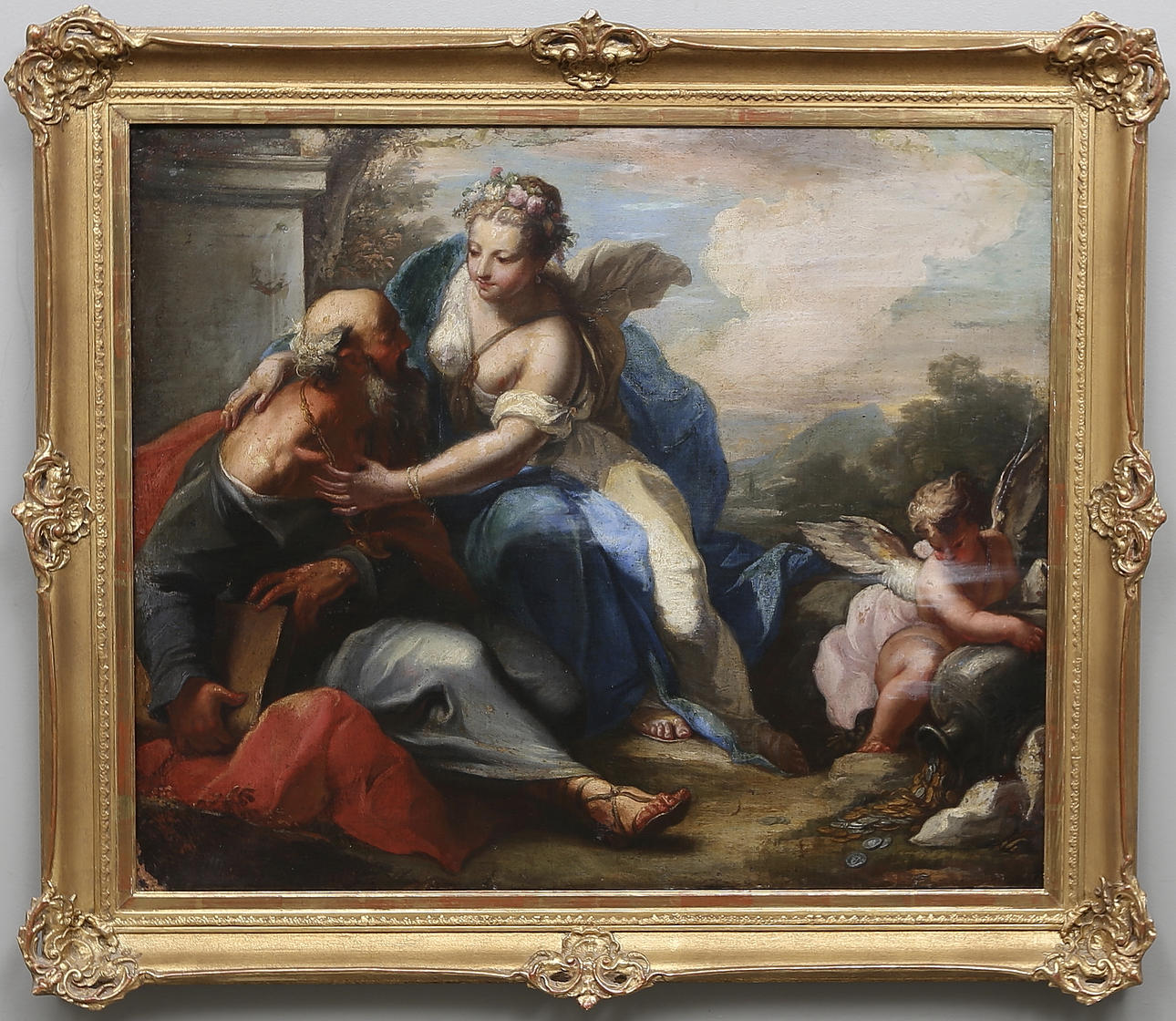 OIDIENTIFIERAD ITALIENSK KONSTNÄR. olja på dubblerad duk, 1600/1700-tal.