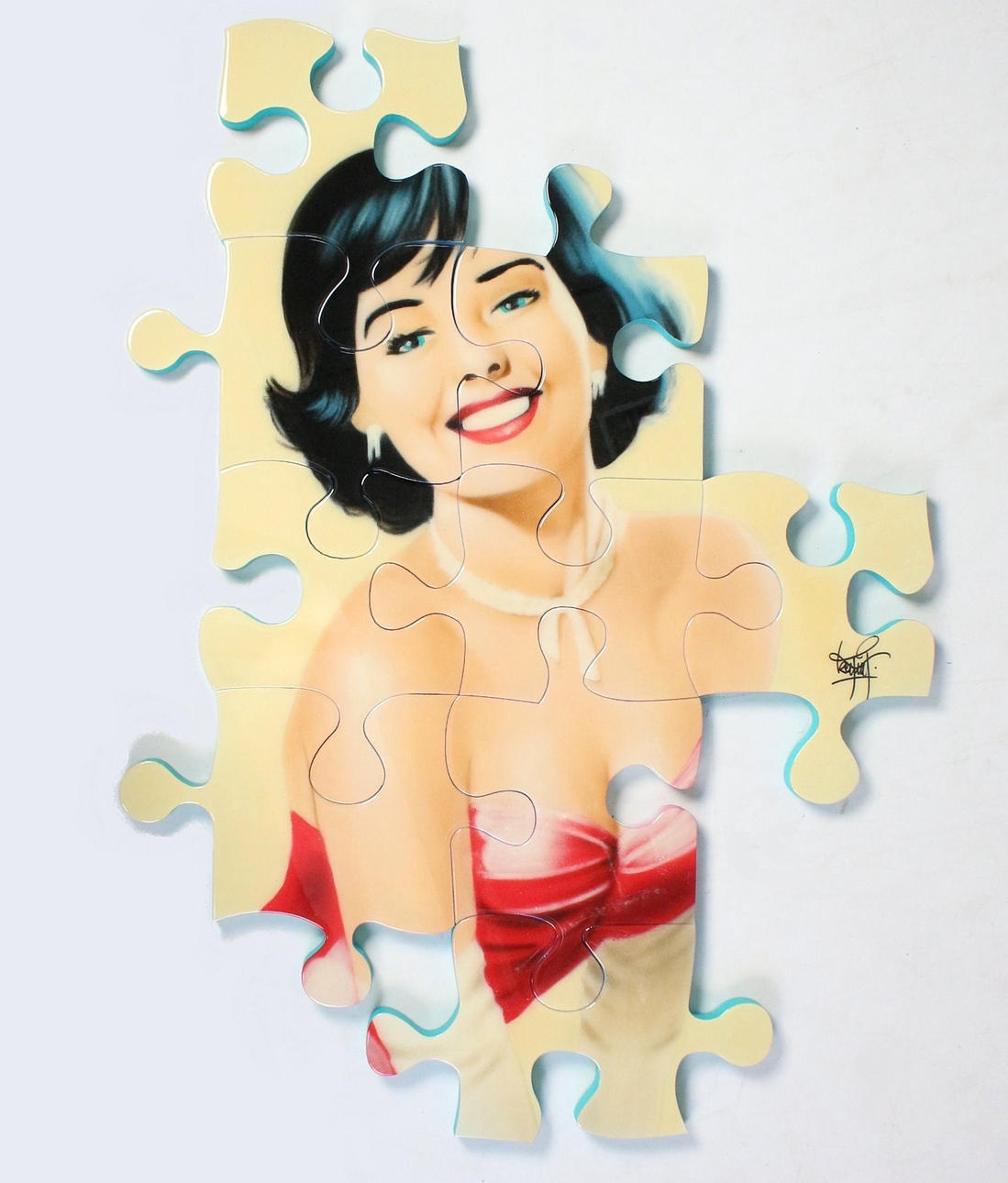 KEYMI. 'Natalia', Puzzle, Mischtechnik, signiert.
