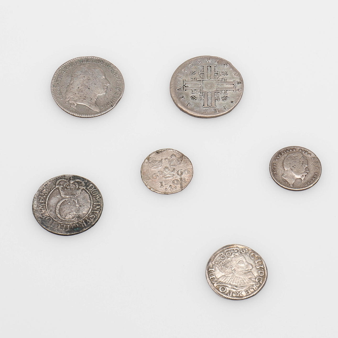 ANTIKA SILVERMYNT, 6 ST.