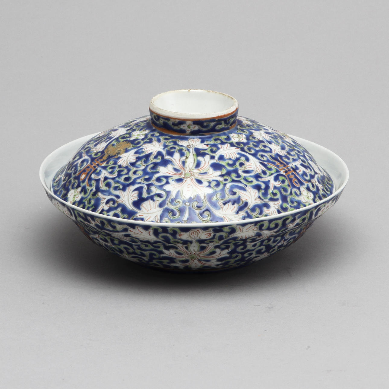 SKÅL med LOCK, porslin, Kina, guanxu/republik, 1800/1900-tal.