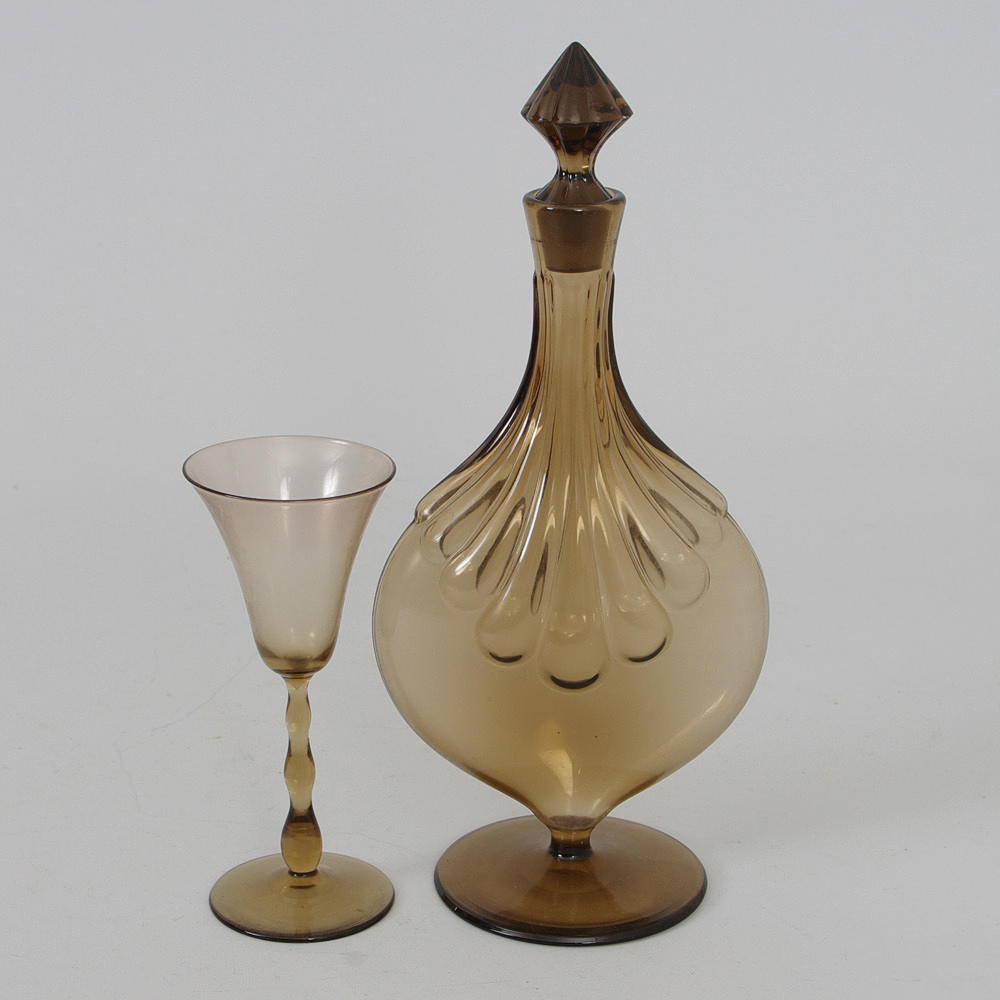 KARAFF SAMT 5 GLAS, design Simon Gate, Sandviksglas.