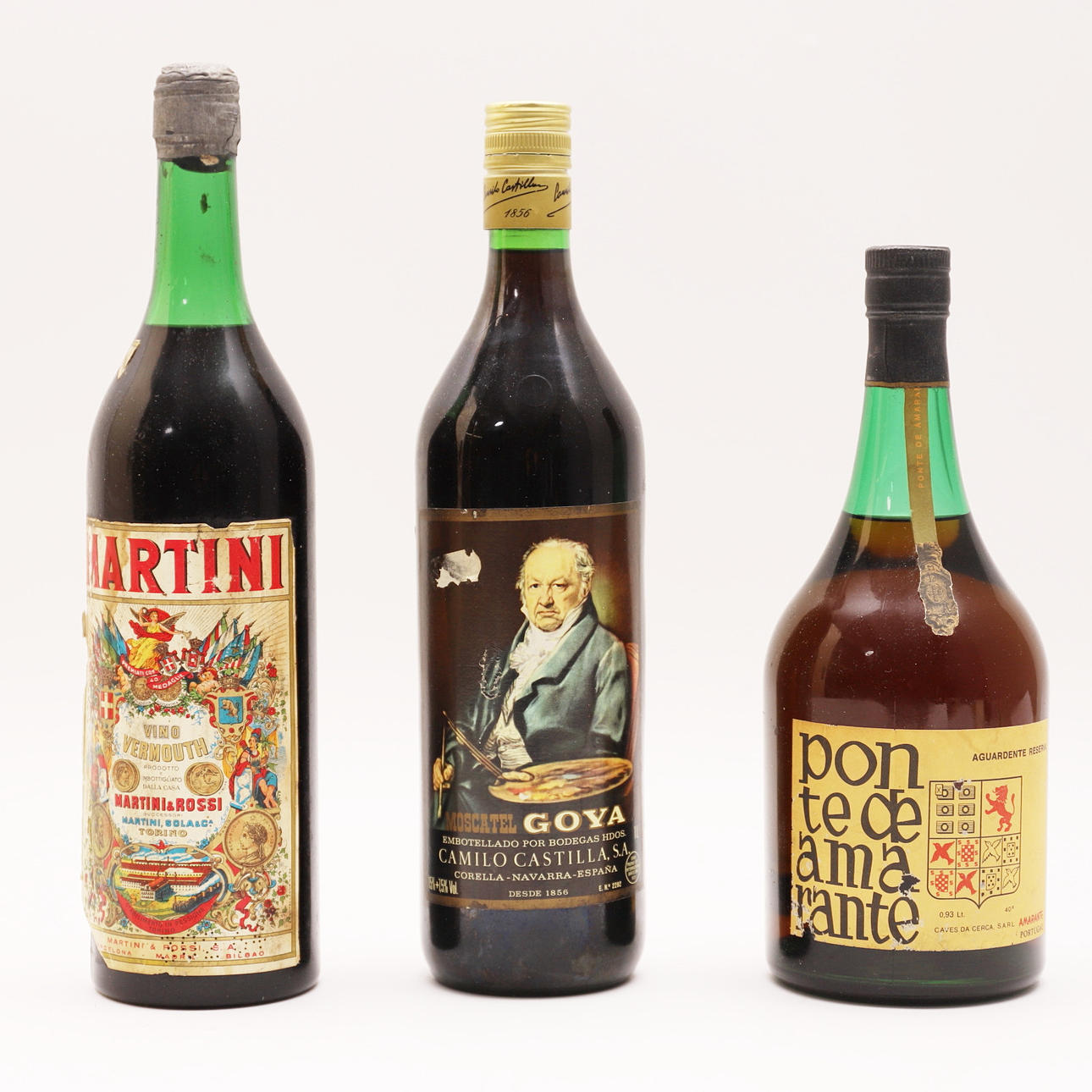 TRE FLASKER, Martini, Goya og Ponte de Amarante.