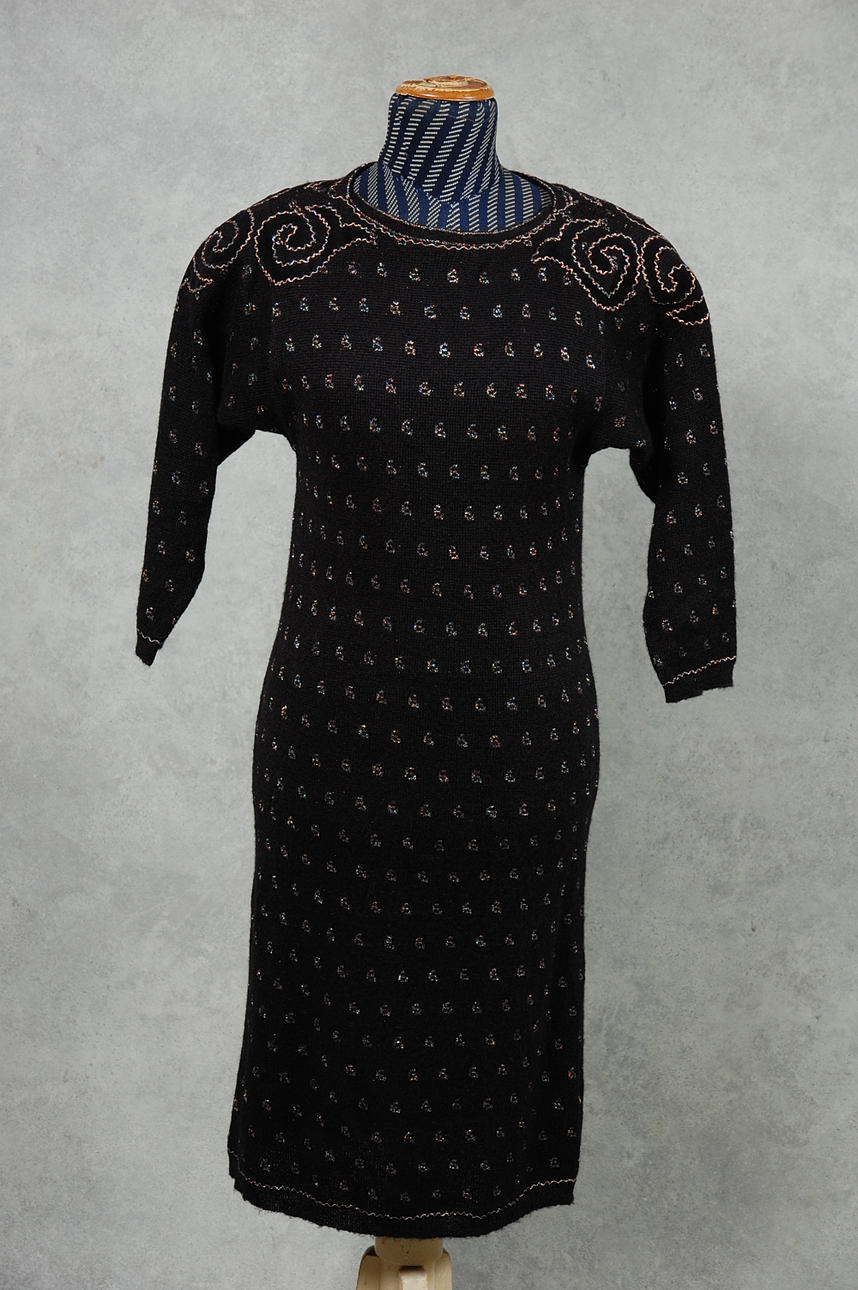 KLÄNNING, stickad, Yves saint Laurent, 1980-tal.