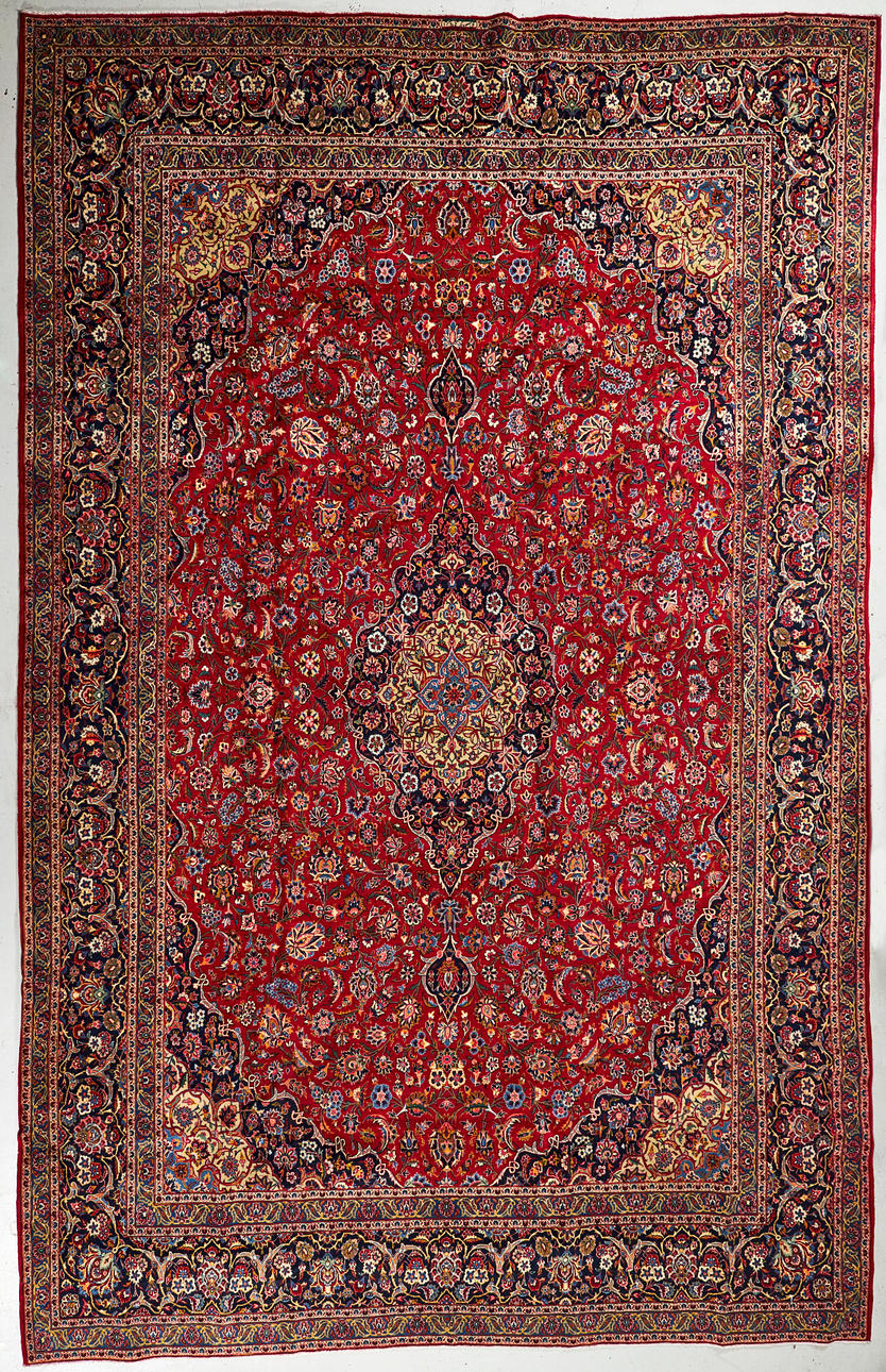 Carpet, Kashan, signed, semiantique, 516x335.
