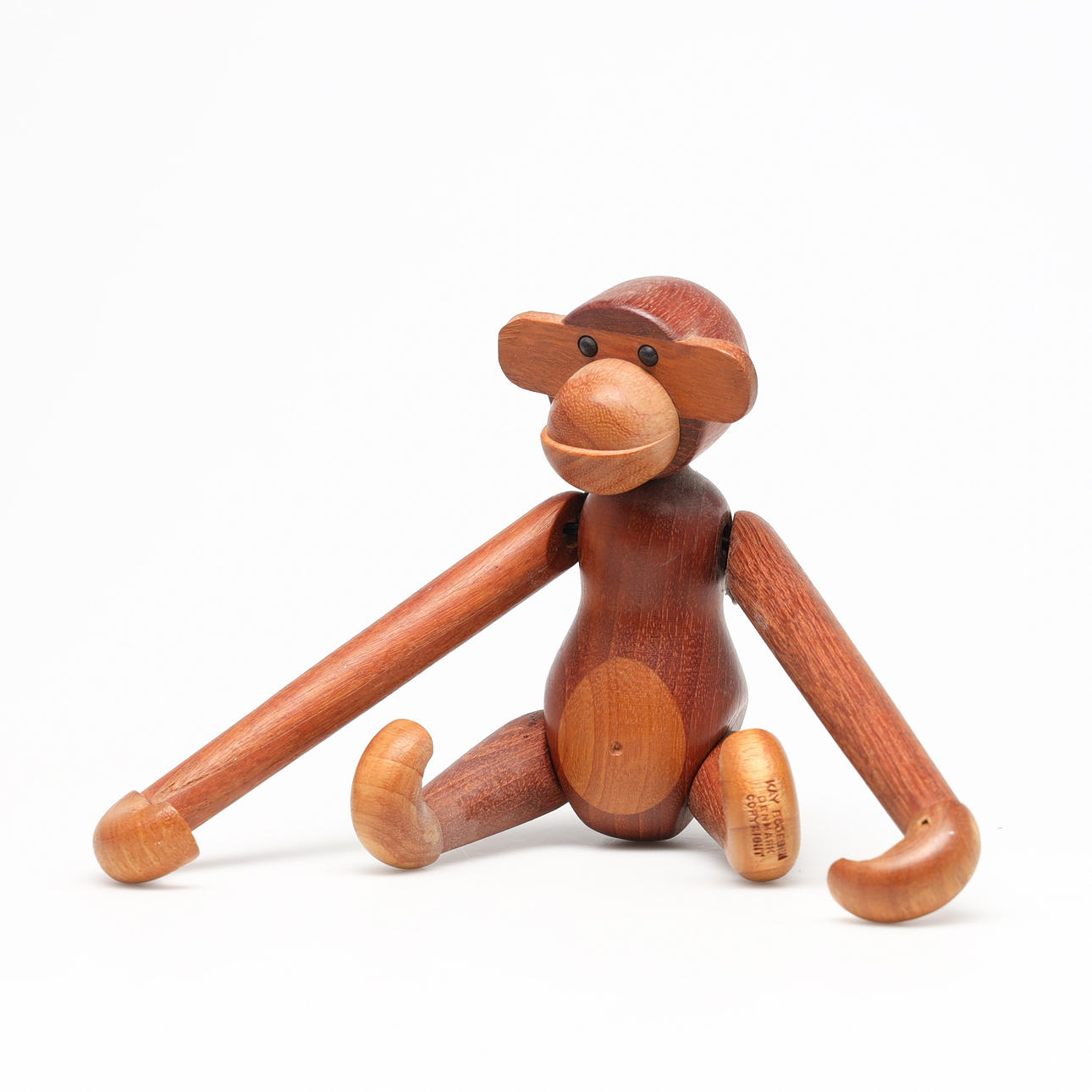 KAY BOJESEN. sculpture, monkey, teak.