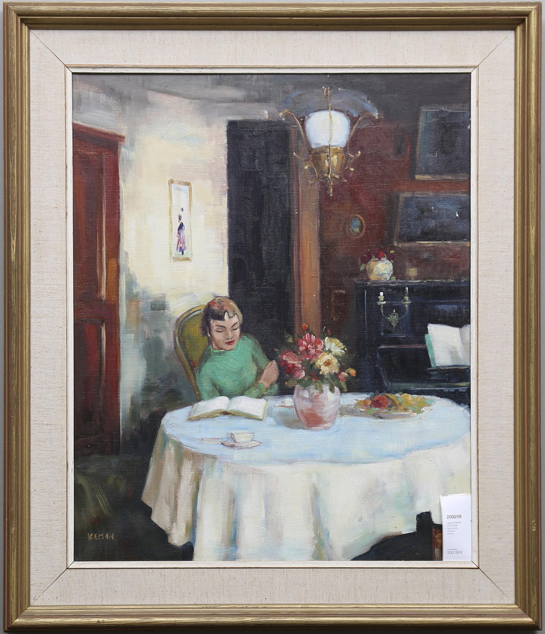 OIDENTIFIERAD KONSTNÄR. Olja på duk, signerad Kemon.