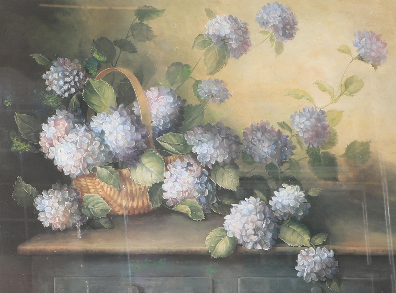 FABRICE DE VILLENEUVE. Blomsterstilleben, tryck.