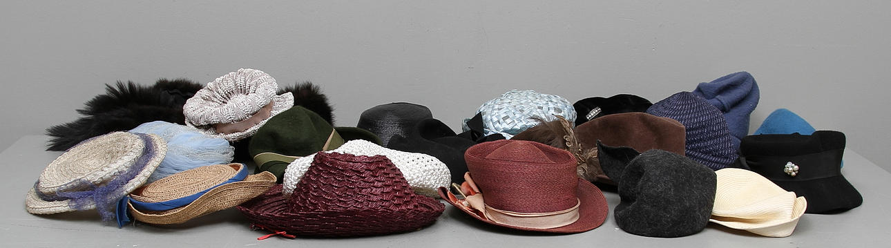 HATTAR samt MINKPÄLS,1800-1960-tal.