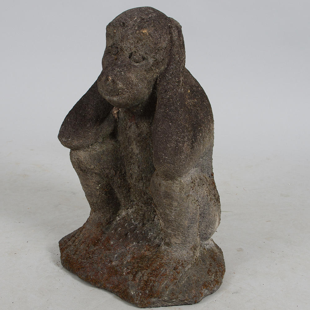 SKULPTUR, apa, sten, 1900-tal.