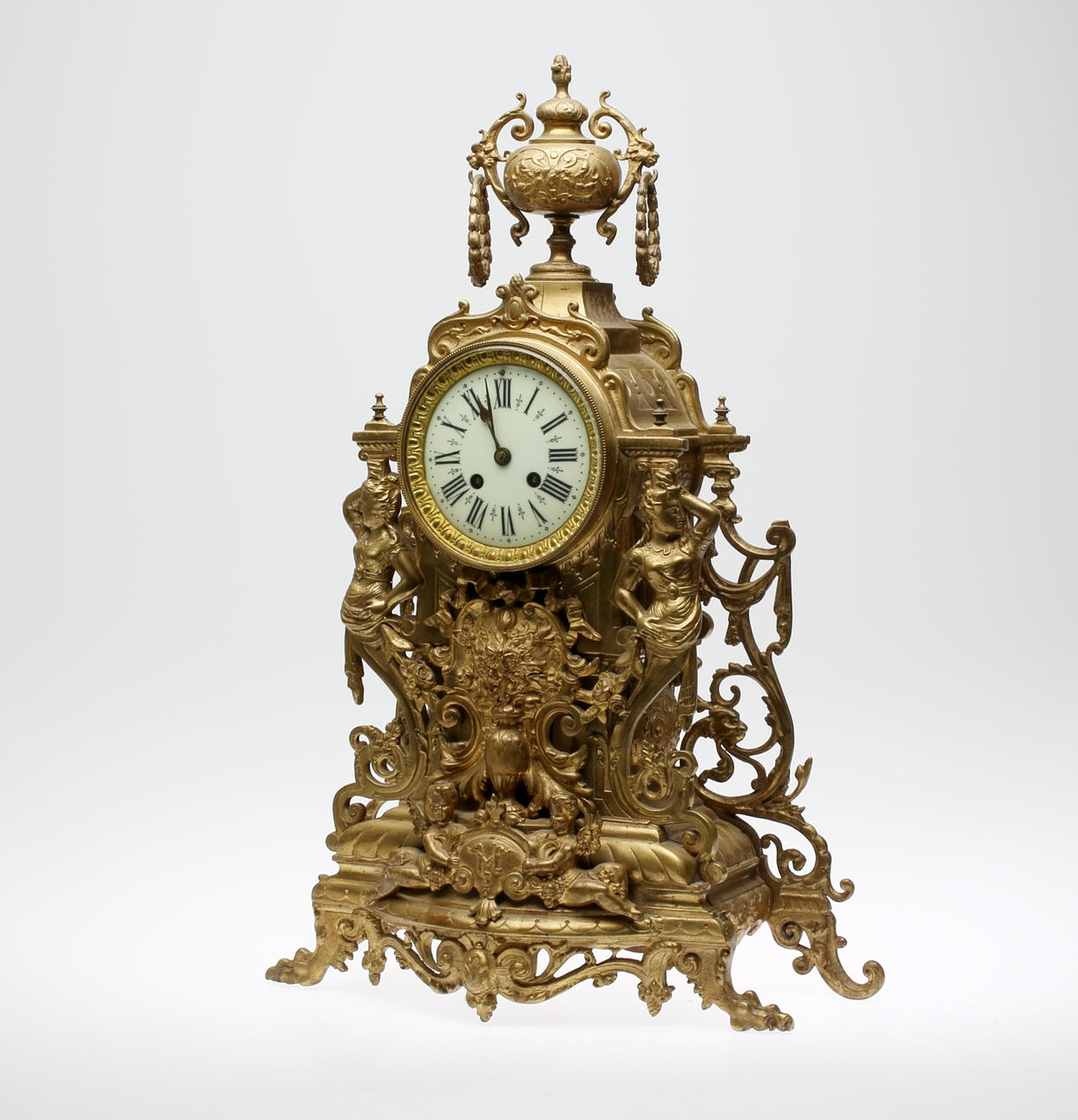 BORDSPENDYL, Förgylld brons, 1880/1900-tal, AD Mougin.