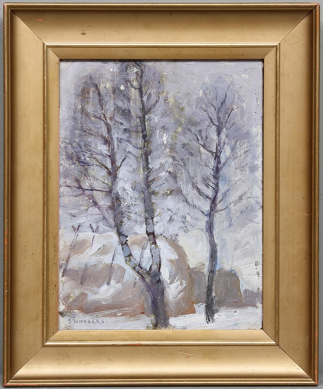 PER AUGUST SUNDBERG. Olja på pannå, signerad.