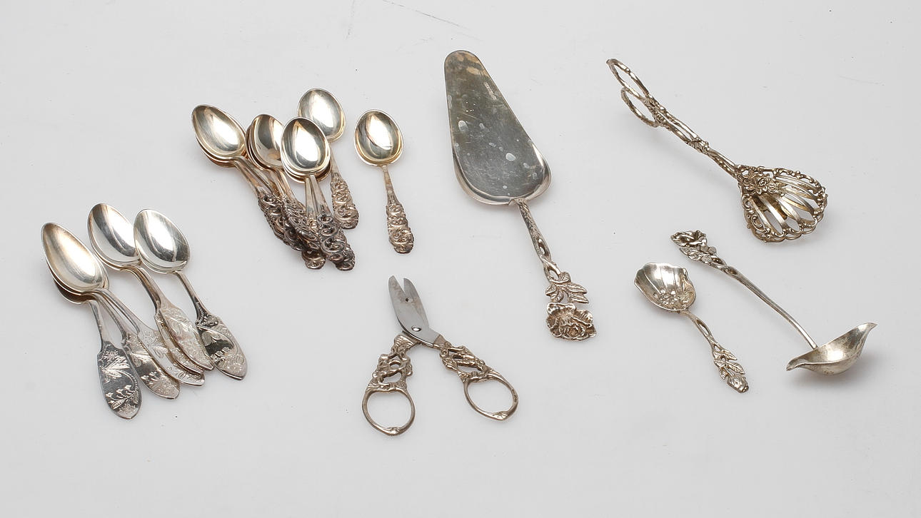 SILVER, 23 delar, vikt ca. 313 gram.