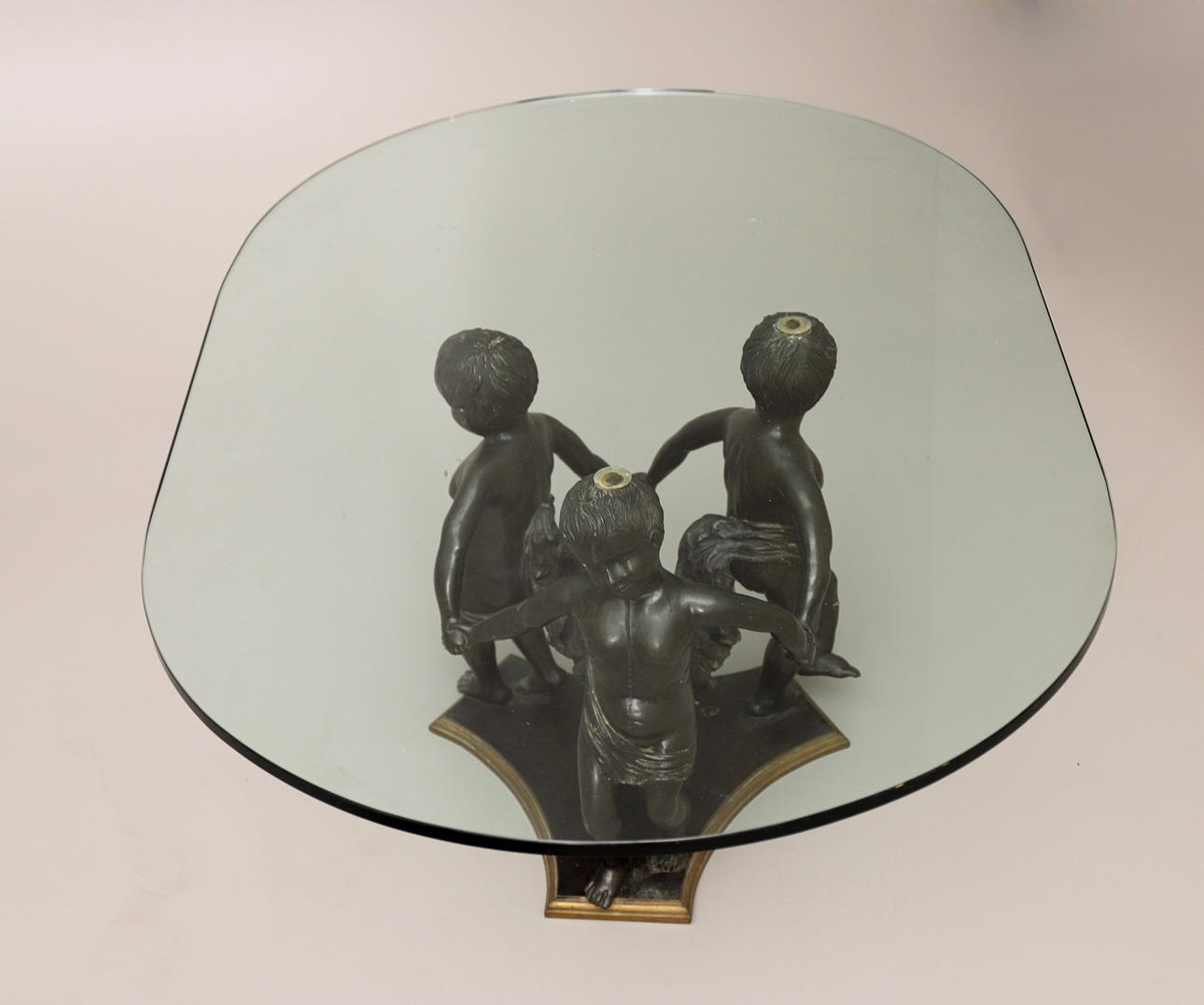 MESA CRISTAL VALENTÍ, bronce y cristal.