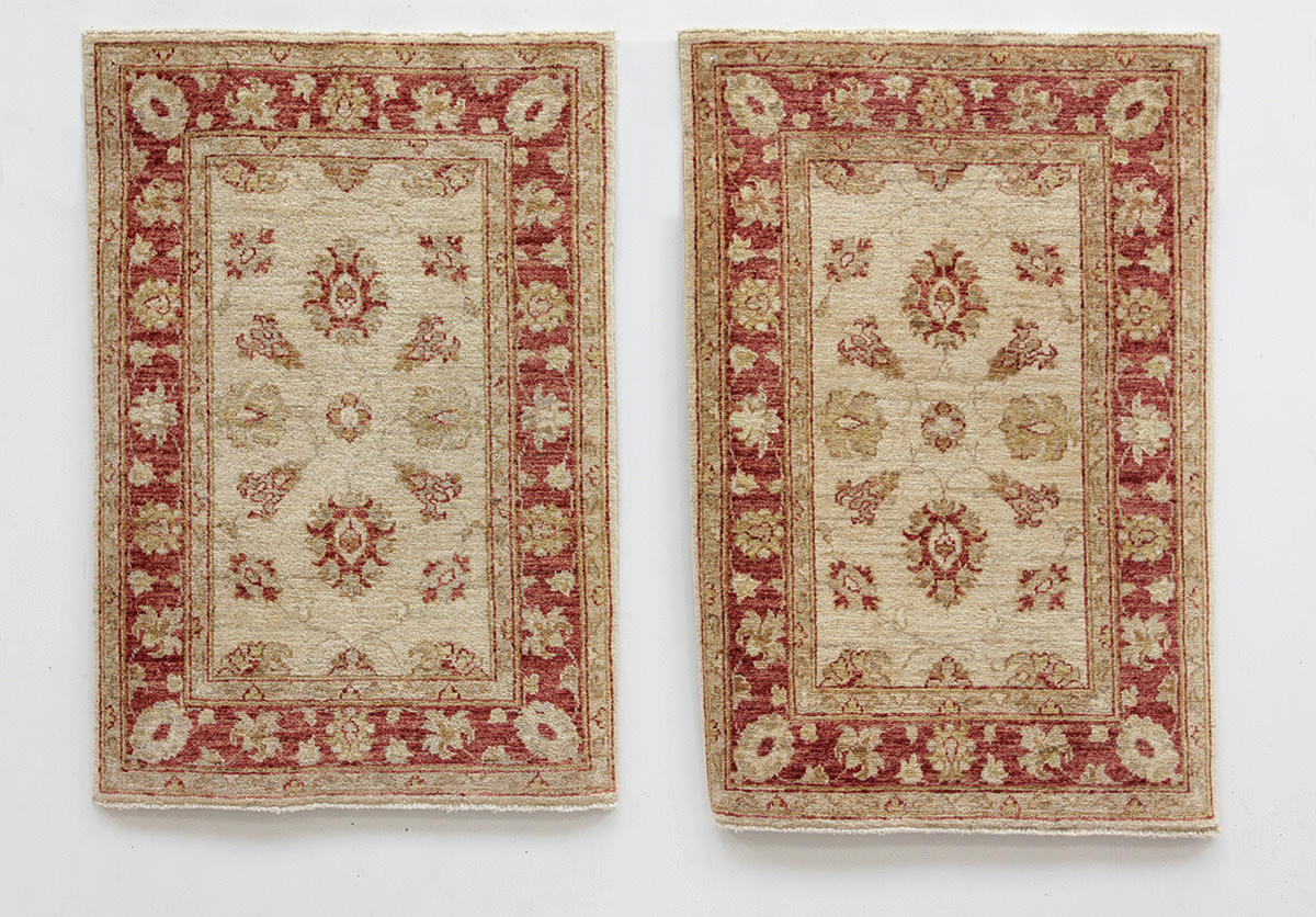 MATTOR, ett par, sängmattor, Ziegler, 99 x 68 cm samt 95 x 67 cm.