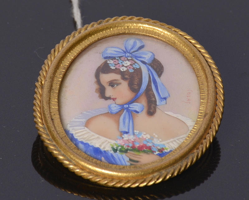 OKÄND KONSTNÄR. Miniatyr, oval.