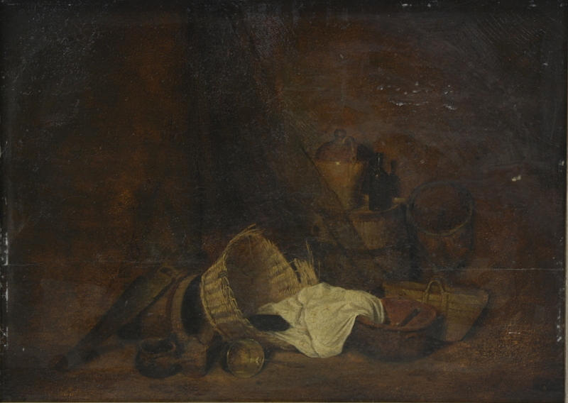 OKÄND KONSTNÄR. Olja på träpannå.