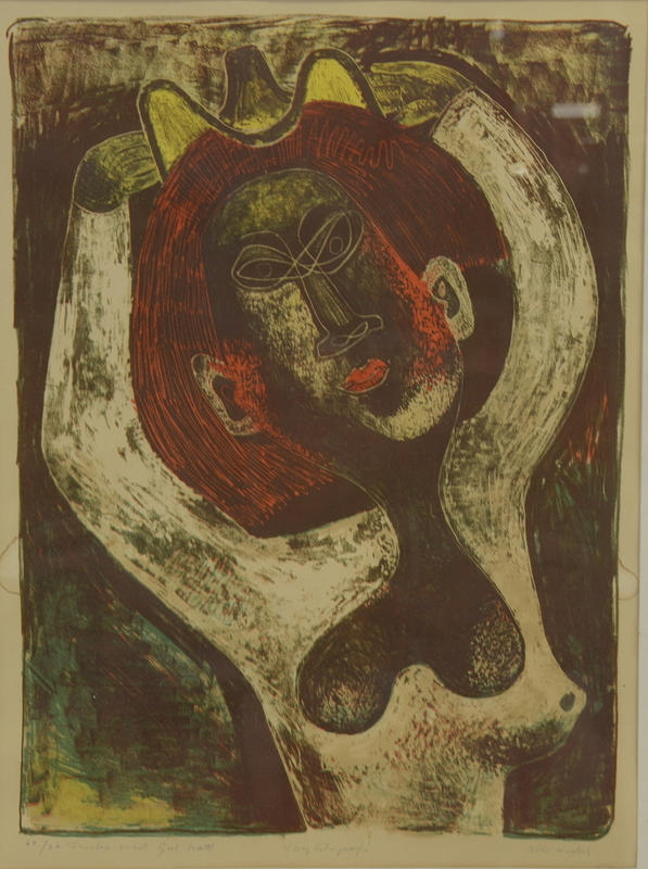 NILS WEDEL. Färglitografi.