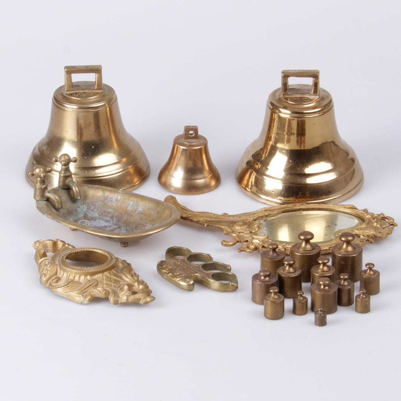 PARTI MALM OCH MÄSSING, 20 delar, 1800/1900-tal.