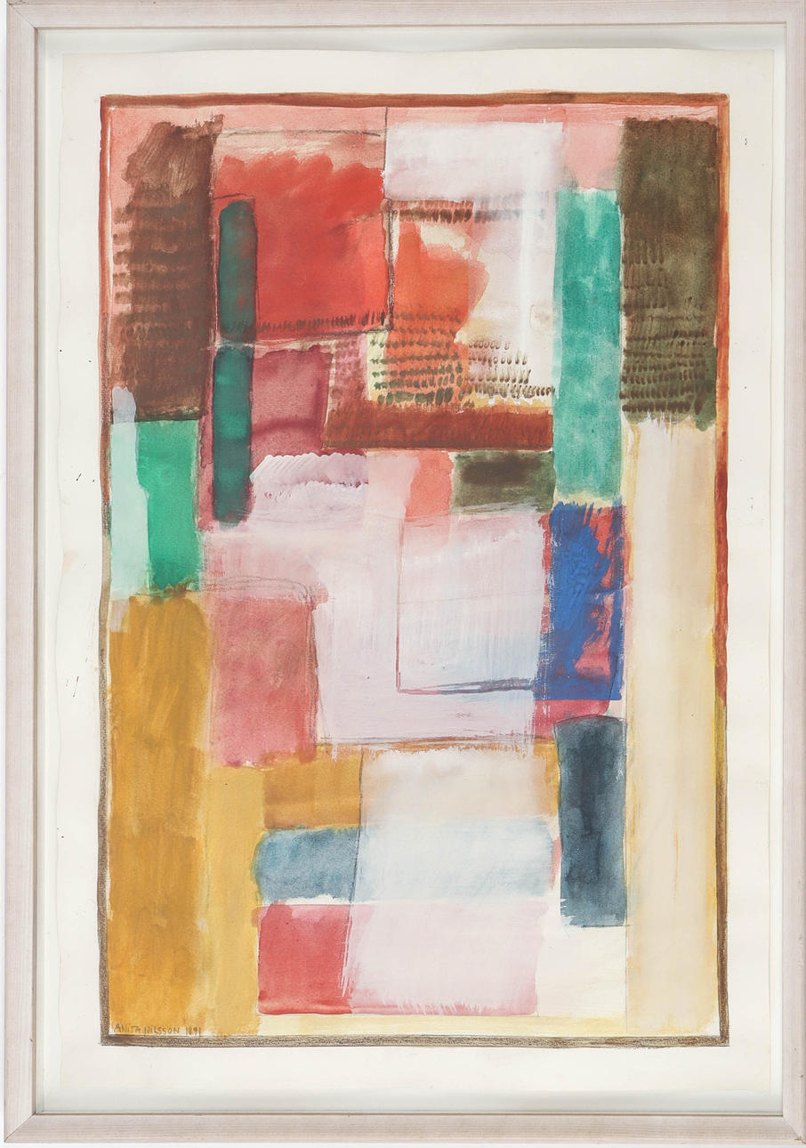 ANITA NILSSON BILLGREN. Composition, watercolor, signed.