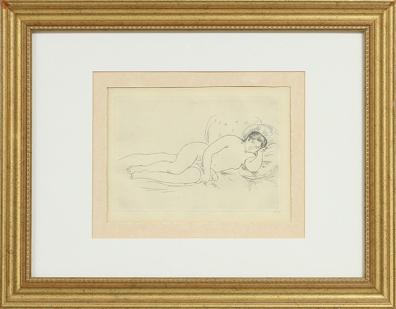 PIERRE AUGUST RENOIR. EFTER. "Femme nue couchee" Etsning, osignerad.