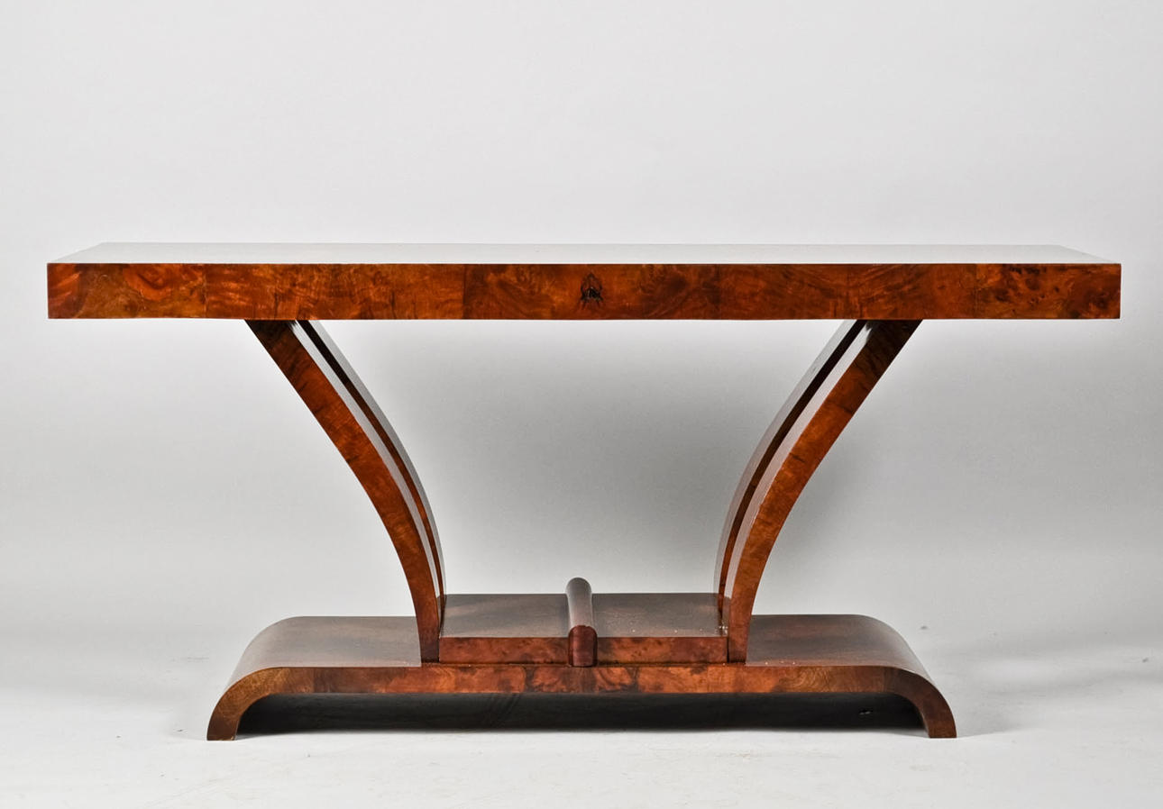 KONSOLBORD i fanerad jakaranda. Art deco, Frankrike. 1920-tal.