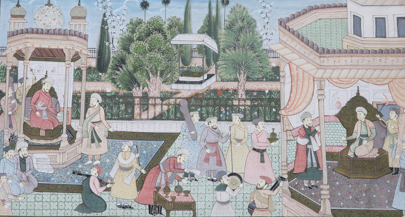 INDISCHE MALEREI AUF SEITE, 18/1900.