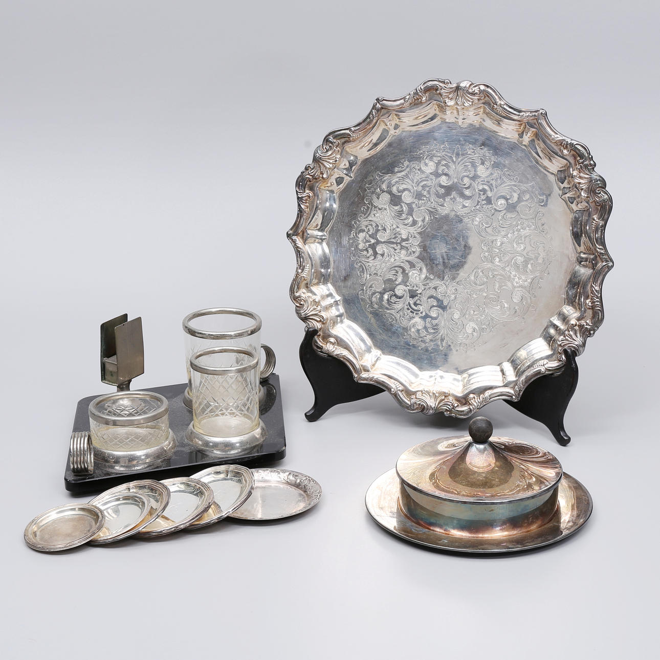 MISCELLANEOUS METAL OBJECTS, partly nickel silver.