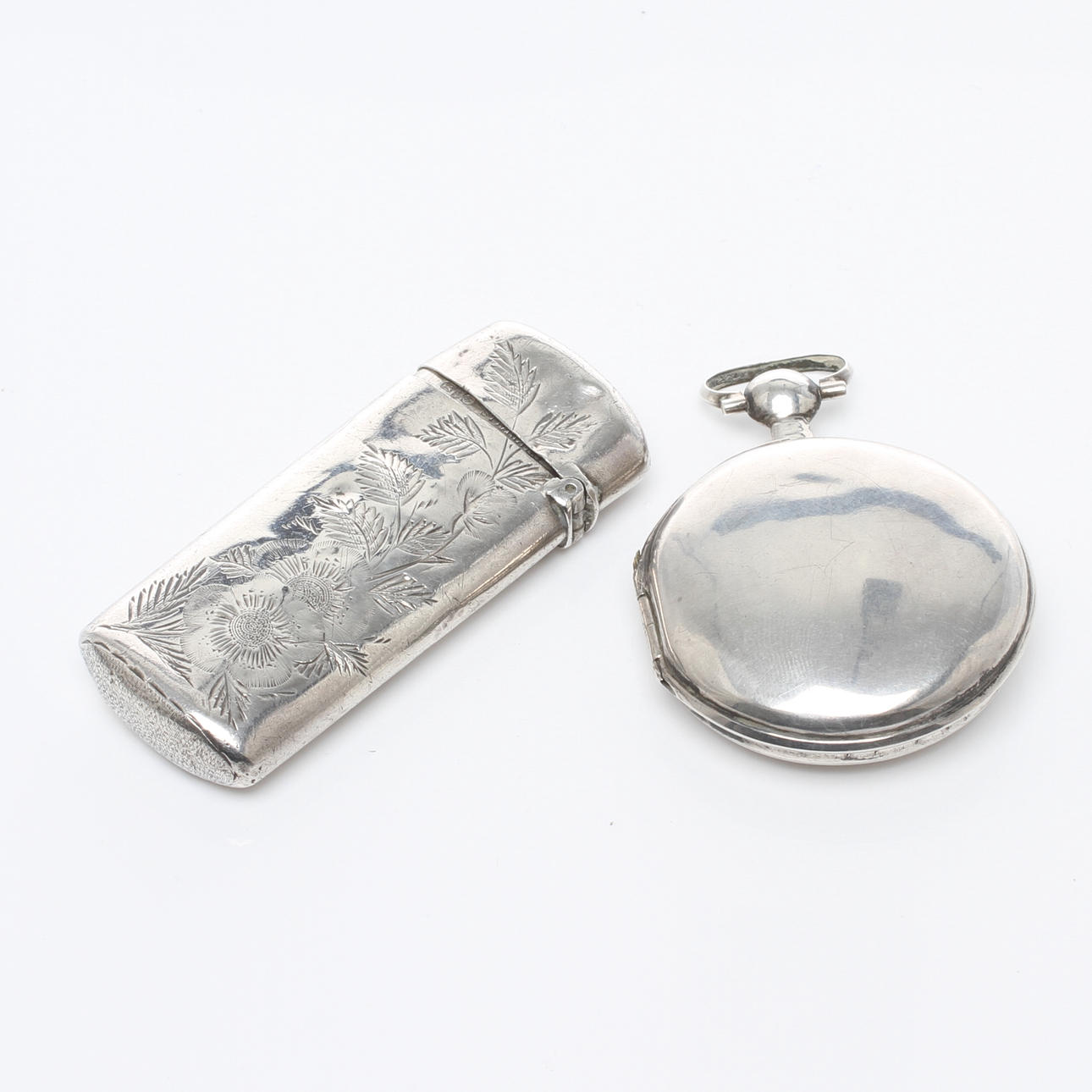 VINAIGRETTE samt DOSA, silver, 1800-tal.