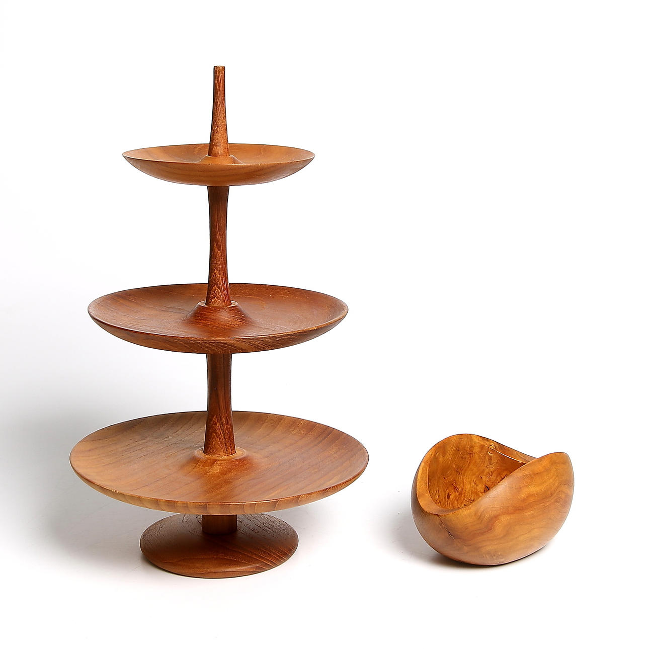 KAKFAT och SKÅL, 2 st, teak samt masurbjörk, Nordisk Present Design och SÖWE.