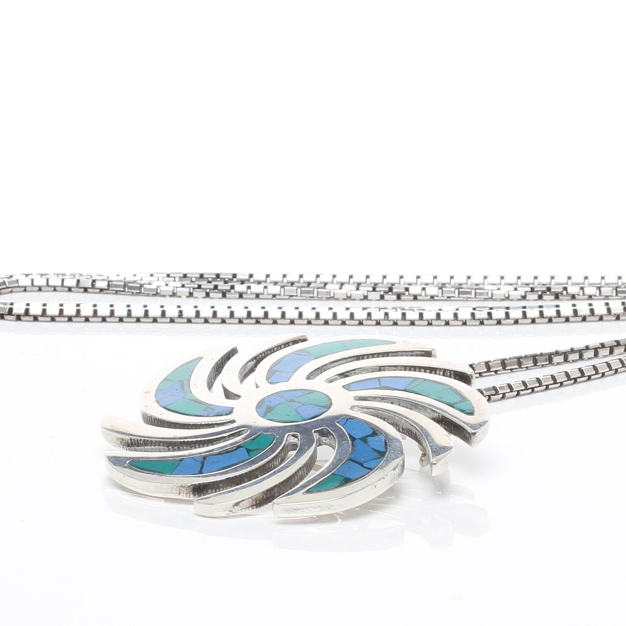 BROSCH/HÄNGE med kedja, silver, Mexiko.