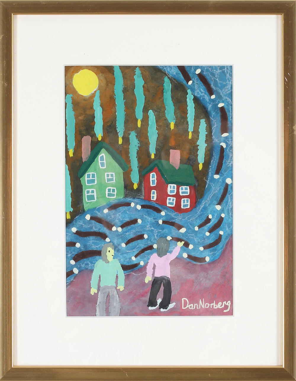 DAN NORBERG. "Great rapids", mixed media, signed.