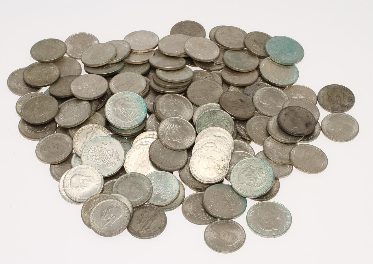 MYNT, svenska före 1966, tot. vikt 1995 g.