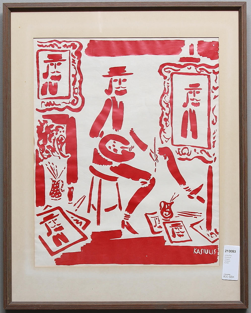 VYTAUTAS KASIULIS. Litografi, signerad i trycket.