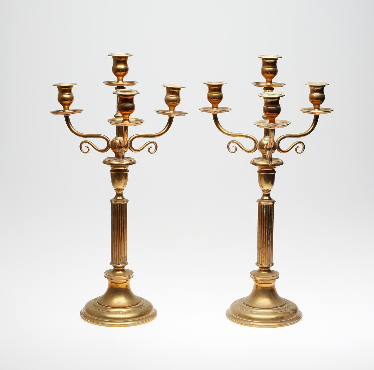 KANDELABRAR, 1 par, jugendt, Skultuna, 1900-tales första del.