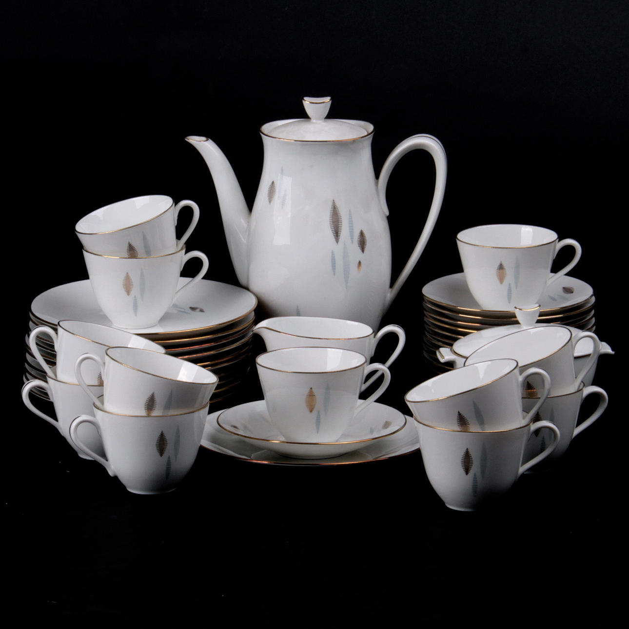 KAFFESERVIS, 36 delar, mod. 572, Rörstrand, 1900-talets mitt.